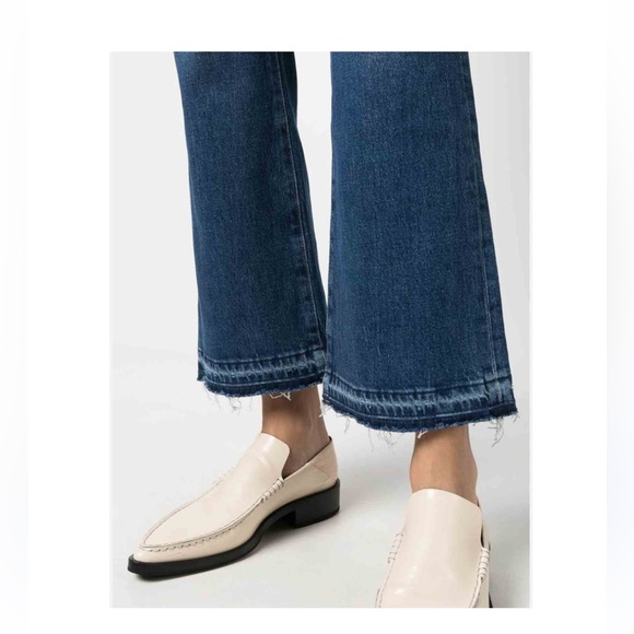 JIL SANDER Glossed Leather Cream Collapsible Heel Point Toe Loafers Sz 37 - Picture 2 of 14